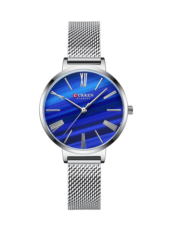 CURREN Women's Elegant Waterproof Stainless Steel Mesh BAnd Quartz Watch 9076 - 32 mm - Silver  - Image 1