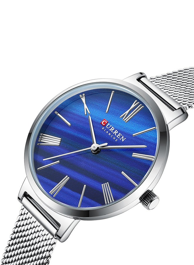 CURREN Women's Elegant Waterproof Stainless Steel Mesh BAnd Quartz Watch 9076 - 32 mm - Silver  - Image 2