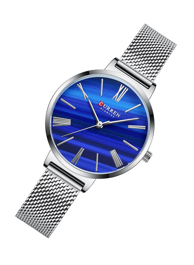 CURREN Women's Elegant Waterproof Stainless Steel Mesh BAnd Quartz Watch 9076 - 32 mm - Silver  - Image 4