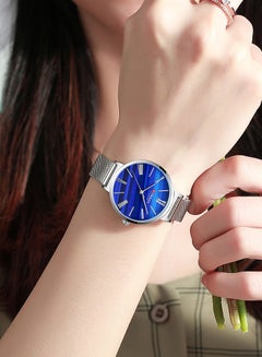 CURREN Women's Elegant Waterproof Stainless Steel Mesh BAnd Quartz Watch 9076 - 32 mm - Silver  - Image 3