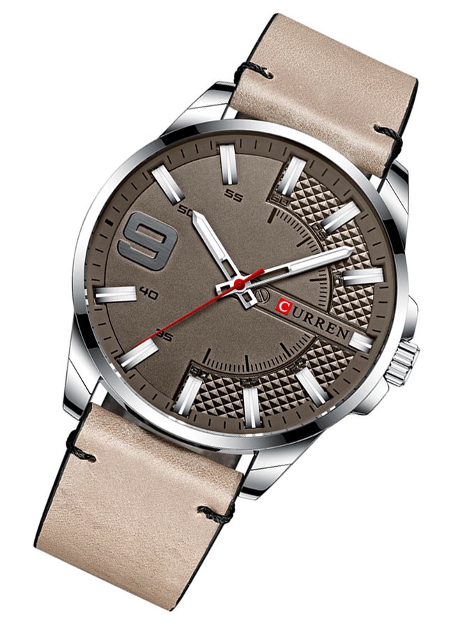 كارين ساعة كوارتز بسوار جلدي أصلي مقاومة للماء 8371 - Image 4