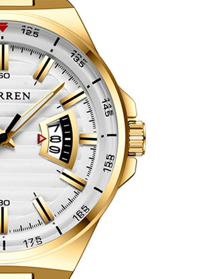 CURREN - Men's Waterproof Stainless Steel BAnd With CalAnder Quartz Watch 8375 - 45 mm - Gold - Image 1