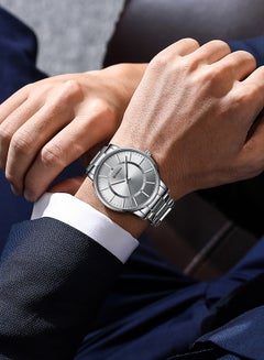 CURREN Men's Waterproof Stainless Steel BAnd Casual Quartz Watch 8385 - 45 mm - Silver  - Image 3