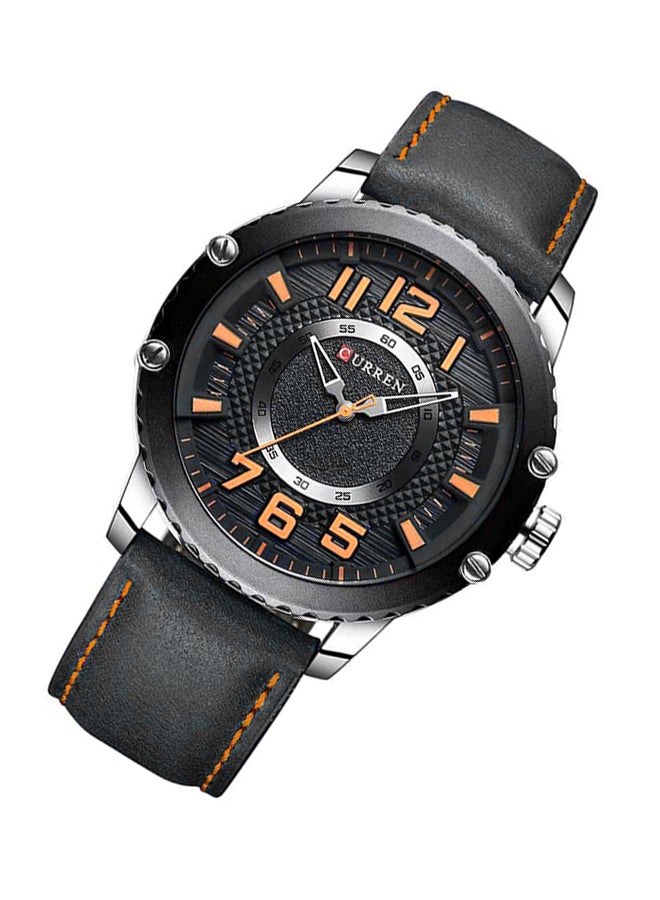 كارين ساعة يد كوارتز كاجوال بسوار من الجلد مقاومة للماء من جينيون طراز 8341 - مقاس 48 مم - لون أزرق للرجال - Image 4