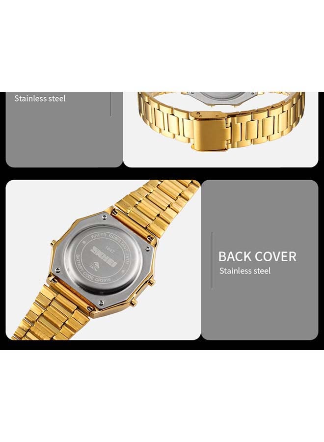 SKMEI Men's 1647 New Square Steel LED Waterprwoof Stylish Wrist Watch  - Image 3