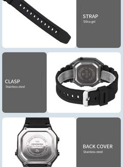 SKMEI Men's 1698 Square Digital Luminous 5 ATM Waterproof Luxury Sport smart Wrist Watch  - Image 3
