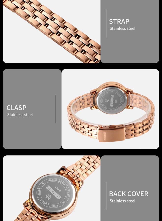 سكمي ساعة رقمية بسوار من الإستانلس ستيل وشاشة تعمل باللمس ومرصعة بالألماس، طراز 1669 للنساء - Image 3