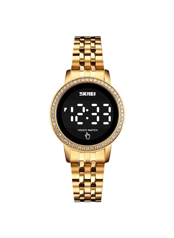 SKMEI Women's 1669 Diamond Display Touch Screen Stainless Steel Digital Watch - Image 1