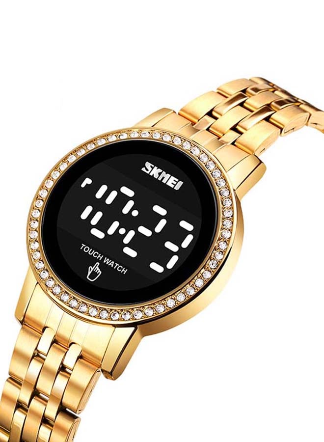 SKMEI Women's 1669 Diamond Display Touch Screen Stainless Steel Digital Watch - Image 2
