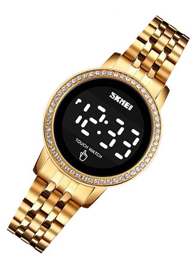 SKMEI Women's 1669 Diamond Display Touch Screen Stainless Steel Digital Watch - Image 3