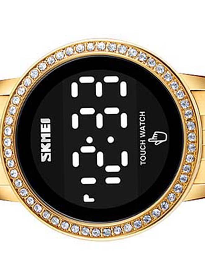 SKMEI Women's 1669 Diamond Display Touch Screen Stainless Steel Digital Watch - Image 5