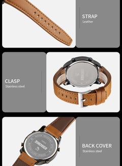 SKMEI Men's 1653 Time Sport Analog Digital Leather Watch  - Image 3