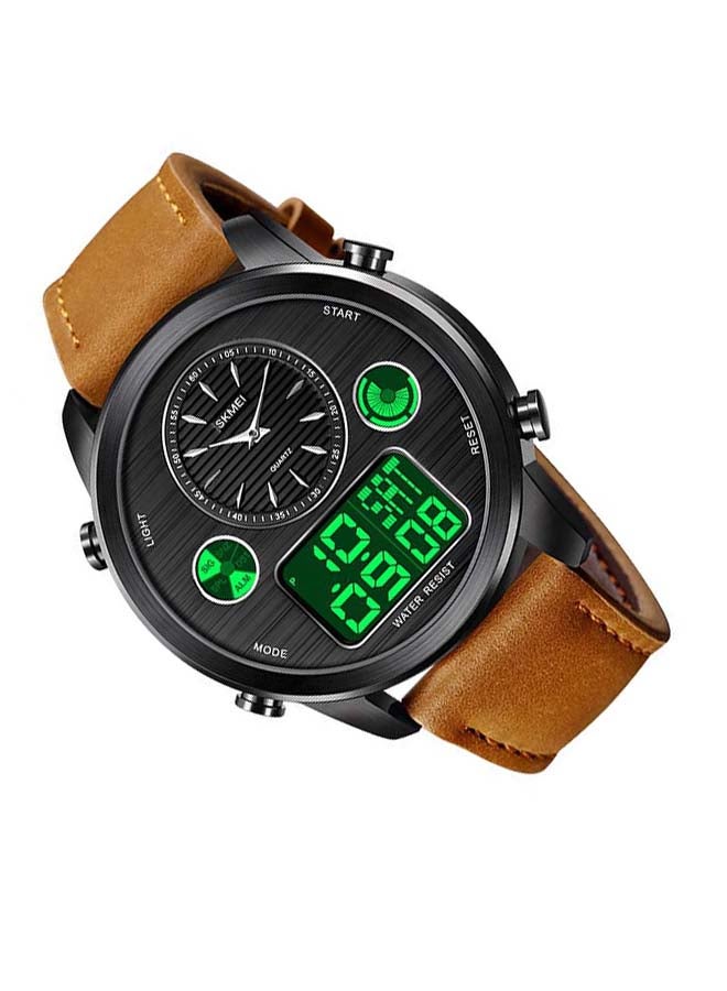 SKMEI - Men's 1653 Time Sport Analog Digital Leather Watch - Image 1