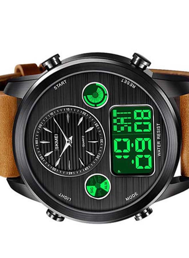 SKMEI - Men's 1653 Time Sport Analog Digital Leather Watch - Image 1