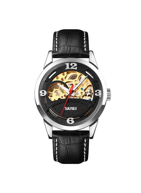 Men's 9226  Luxury Gold Relogio Custom Logo Leather Band Automatic Watch
