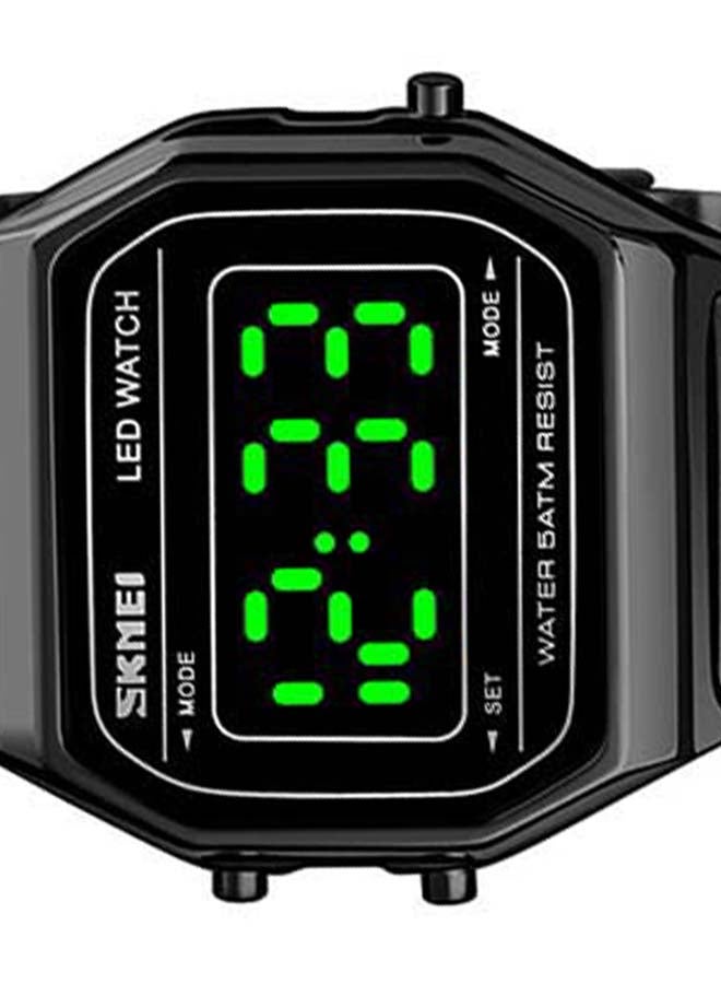 سكمي ساعة يد رقمية فاخرة بسوار من الستانلس ستيل مقاومة للماء بشاشة LED طراز 1646 للرجال - Image 5