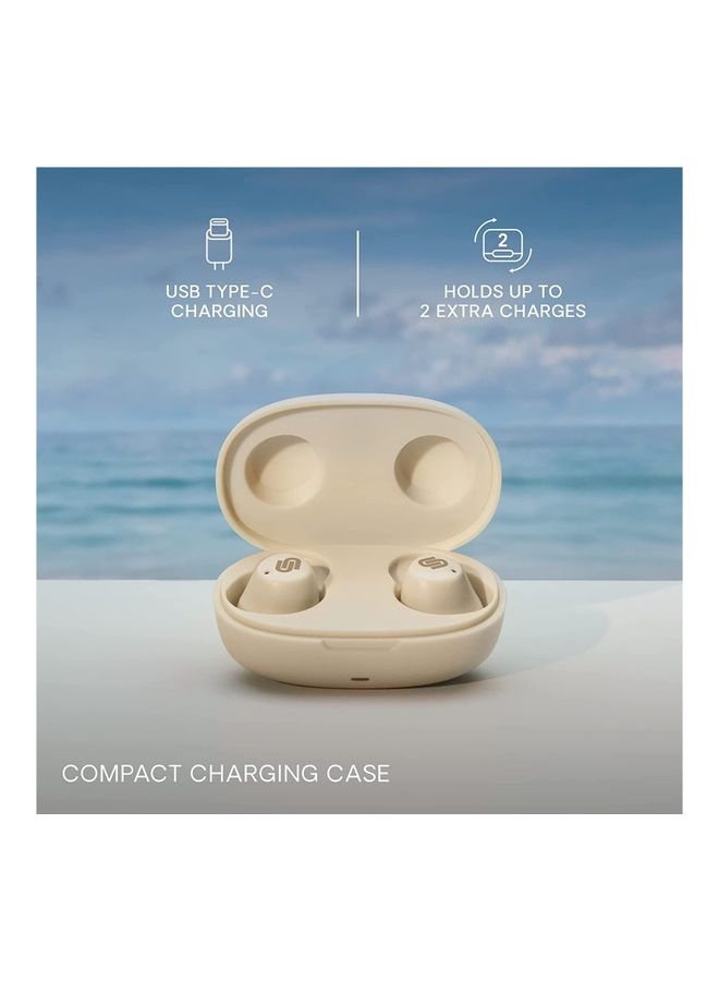 Urbanista - Lisbon Wireless Earbuds Bluetooth 5.2 Enhanced Small Touch Controls 27 Hr Playtime USB C Fast Charging Case IPX Sweatproof For Running Sports Vanilla Cream - Image 1