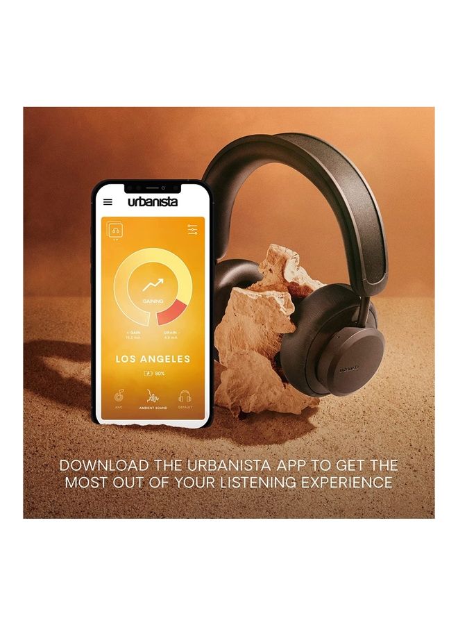 Urbanista - Los Angeles Solar Powered Active Noise Cancelling Headphones With Infinite Playtime Powerfoyle Self Charging Wireless Over Ear Bluetooth 5.0 Earphones On Ear Detection Midnight Black - Image 1