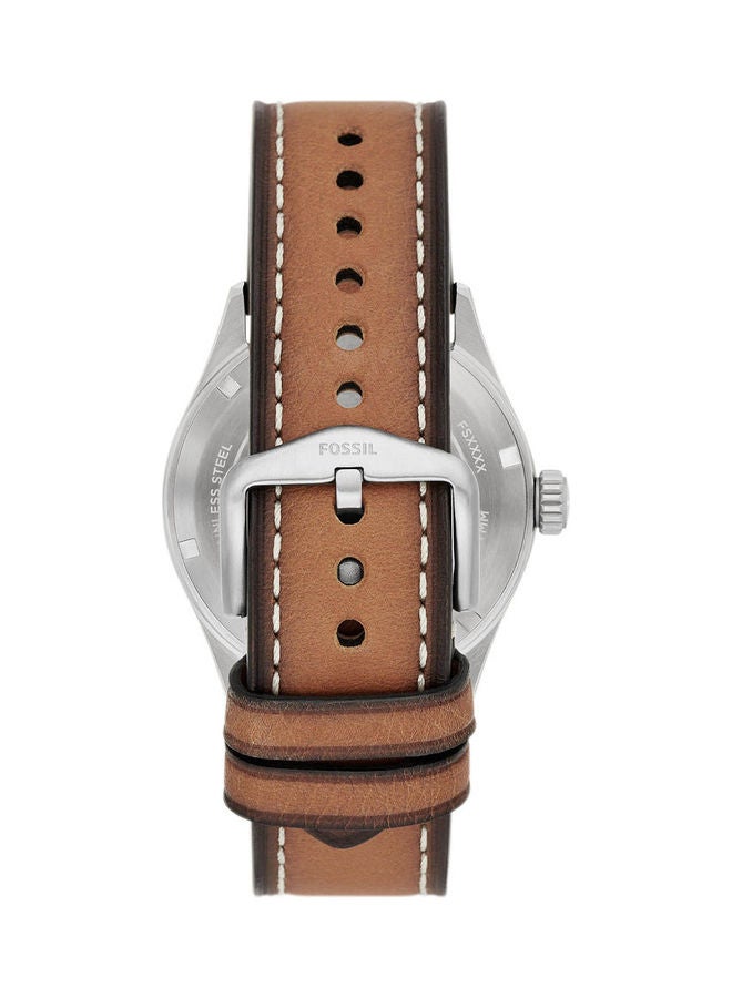 FOSSIL Men's Analog Round Shape Leather Wrist Watch - FS5975 - 40 mm - Image 2