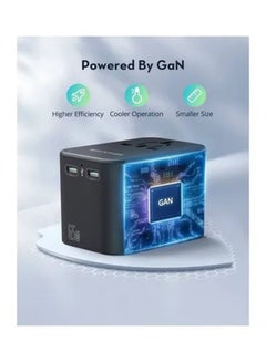 راف باور فيش سفر راف باور بقوة 65 واط متعدد المداخل مع منفذين تايب سي ومنفذ USB - اسود أسود  - Image 4