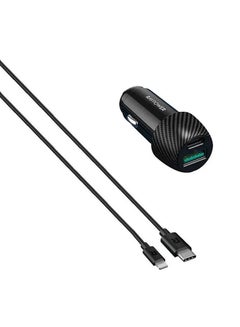 RAVPOWER MFi Certified Combo Car Charger 49W With Lightning Cable 1M Black  - Image 1