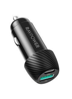 RAVPOWER MFi Certified Combo Car Charger 49W With Lightning Cable 1M Black  - Image 2