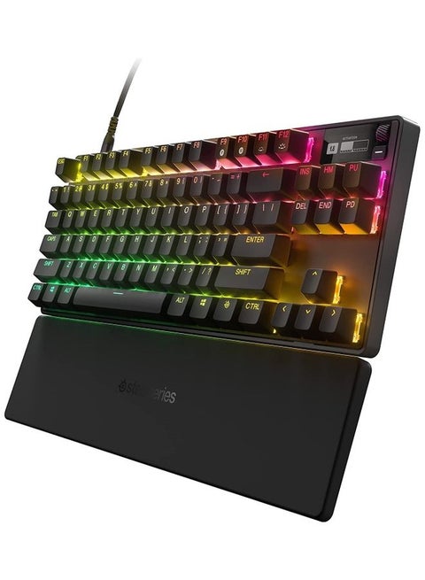 Apex Pro TKL Wired Mechanical Keyboard, OmniPoint Switches, Adjustable Actuation, With RGB Backlighting, OLED Smart Display, Full Key, USB Type A, English Layout, Black | 64856