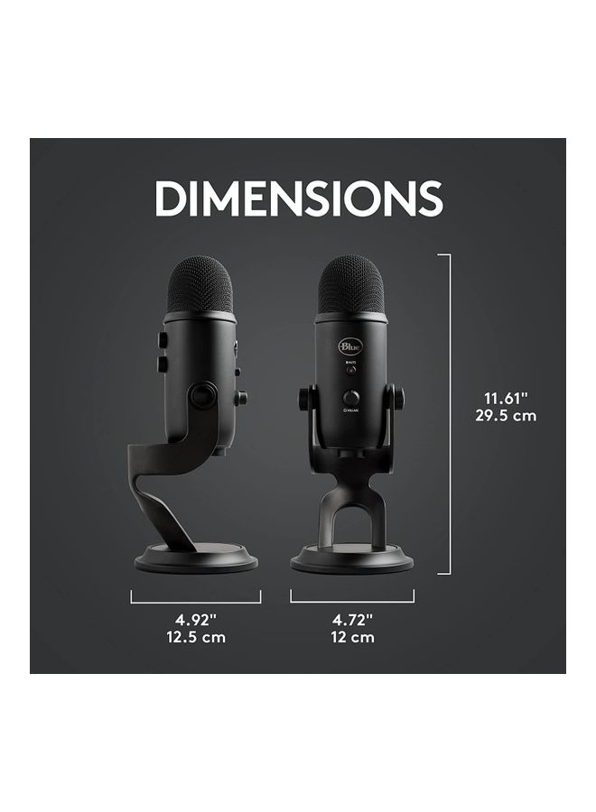 Logitech - Blue Yeti Game Streaming USB Condenser Microphone Kit With Voice Exclusive Stream Labs Themes Custom Pop Filter 988-000521 Black - Image 1