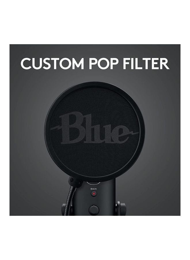 Logitech - Blue Yeti Game Streaming USB Condenser Microphone Kit With Voice Exclusive Stream Labs Themes Custom Pop Filter 988-000521 Black - Image 1
