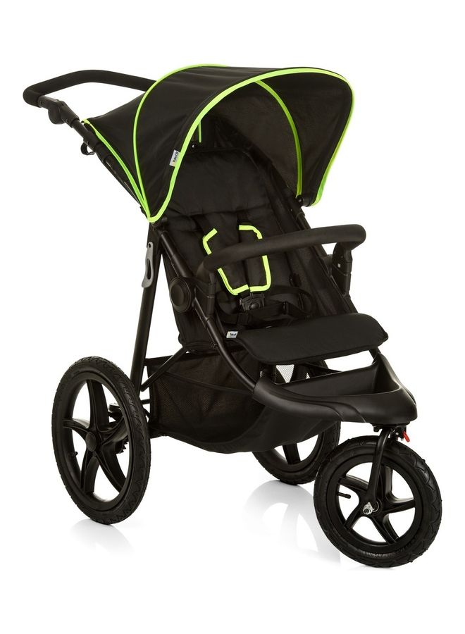 hauck - Runner Black Neon Robust All Terrain Buggy Xl Pneumatic Air Wheels, Jogging And Running Style Pushchair With Raincover - Image 1