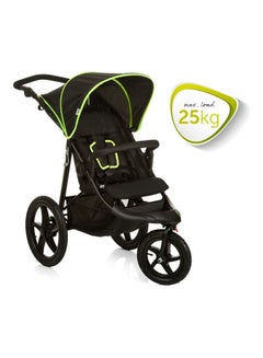 hauck Runner Black Neon Robust All Terrain Buggy Xl Pneumatic Air Wheels, Jogging And Running Style Pushchair With Raincover  - Image 2