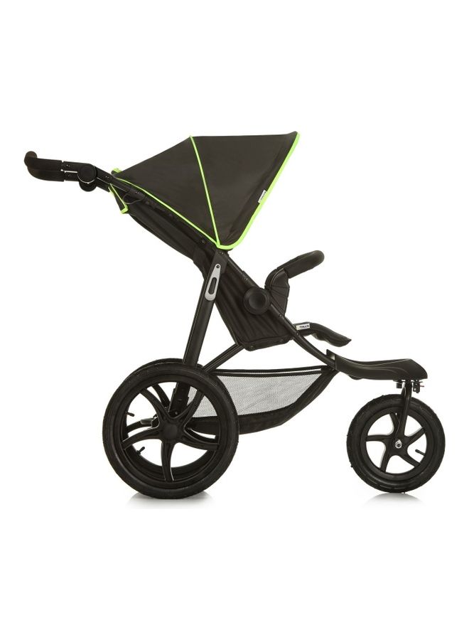 hauck - Runner Black Neon Robust All Terrain Buggy Xl Pneumatic Air Wheels, Jogging And Running Style Pushchair With Raincover - Image 1