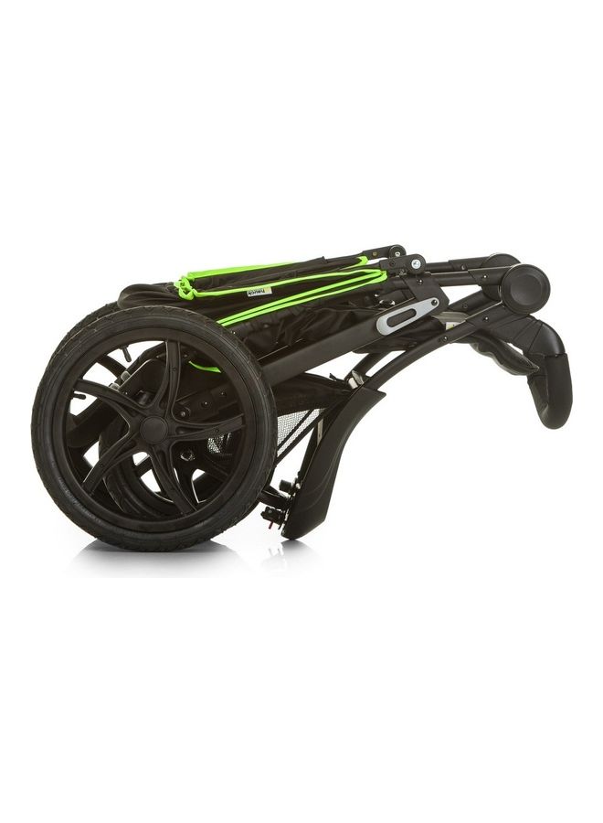 hauck - Runner Black Neon Robust All Terrain Buggy Xl Pneumatic Air Wheels, Jogging And Running Style Pushchair With Raincover - Image 1