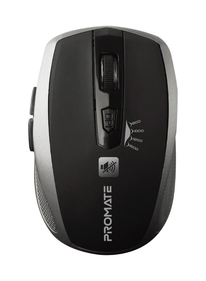 PROMATE Silent Wireless Mouse Ergonomic Click Optical 2.4GHz Cordless Mice With Adjustable 1600DPI USB Nano Receiver And 10m Working Distance For Laptops Computer iMac Silver  - Image 1