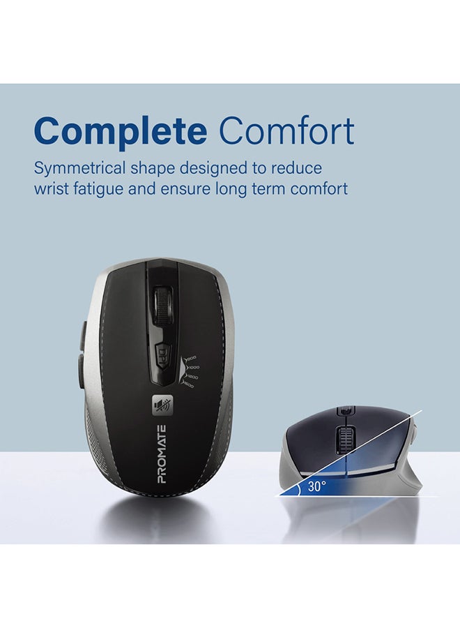 Silent Wireless Mouse Ergonomic Click Optical 2.4GHz Cordless Mice With Adjustable 1600DPI USB Nano Receiver And 10m Working Distance For Laptops Computer iMac Silver - v1678949050/N53390391A_4