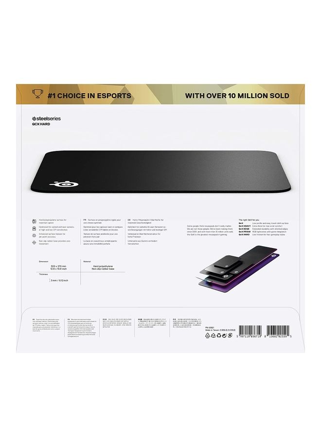 SteelSeries QcK Hard Gaming Mouse Pad - Enhanced Surface Texture - Optimized For Gaming Sensors - Durable Multi-layer construction - Size M - Black - v1678950104/N53392444A_6