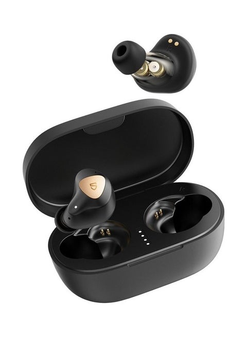 Truengine 3 SE Wireless Earbuds With Dual Dynamic Drivers 30 Hours Playtime Touch Control Bluetooth Headphones 4 Mic Stereo Sound In-Ear Earphones Compact Charging Case USB-C Black