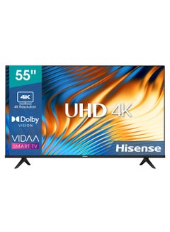 E6H (55 Inch) 4K UHD Smart VIDAA TV, With Dolby Vision HDR, DTS Virtual X, Bluetooth And Wi-Fi (2022 NEW) 55E6H Black