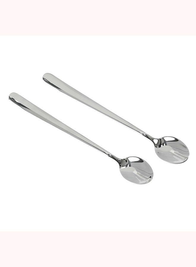 Royalford Royalford RF8667 Stainless Steel Ice Cream Spoon - Set 2 Pcs | Dishwasher Safe | ideal for Ice Cream Spoons, Lemonade Iced Tea, Ice Coffee, Milkshakes Silver standard  - Image 4