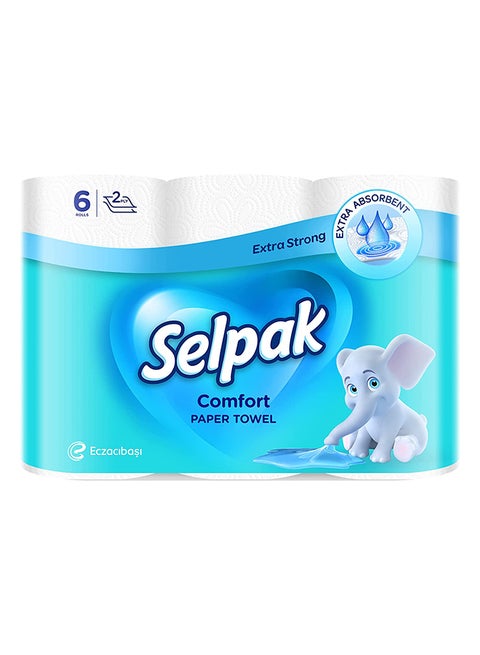 Comfort Paper Towel 2Ply, Pack of 6 Rolls