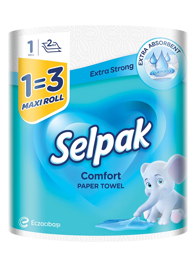 Selpak Comfort Kitchen Paper Maxi Towel 270 Sheets x 2Ply 1=3 Roll 