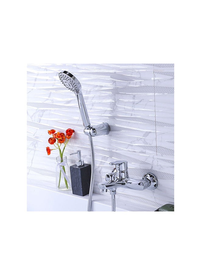 ميلانو خلاط دش دالاس مع طقم استحمام فضي Standard - Image 2