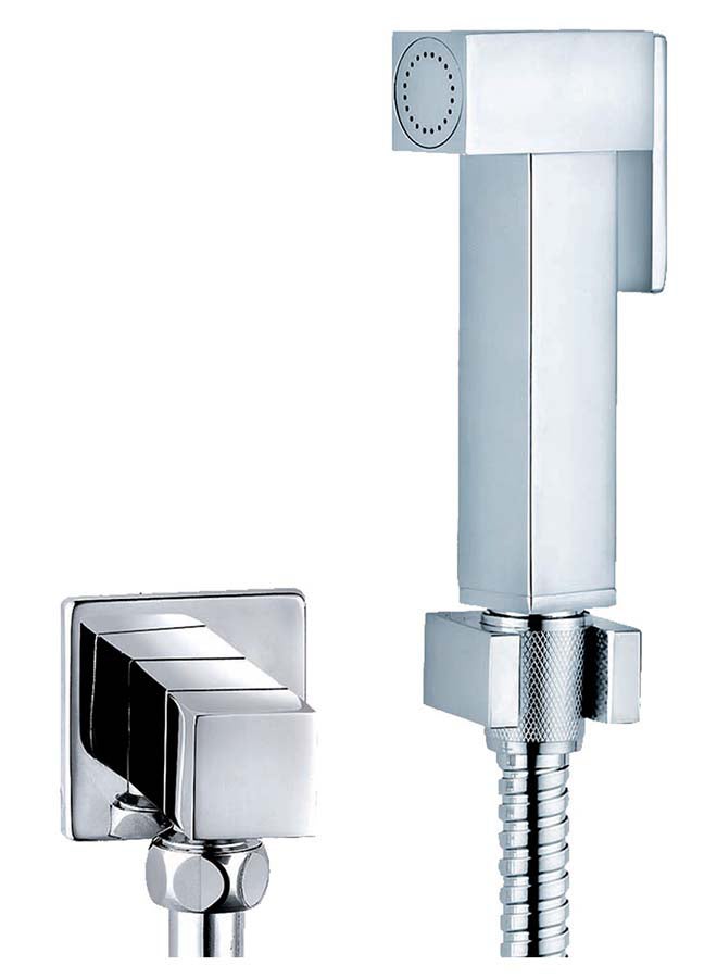 milano Decent Brass Shattaf Set With Angle Valve Kit Chrome Standard - Image 3