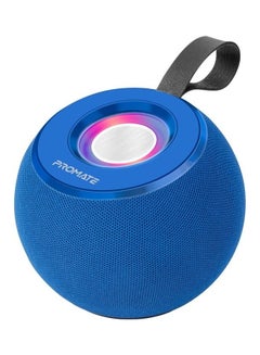 PROMATE Bluetooth Speaker Premium 5W True Wireless Portable With 360 Degree Hd Sound Led Light Long Playtime Usb Port And Tf Card Slot For Iphone 14 Ipad Air Ipod Galaxy S22 Blue  - Image 1
