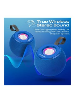 PROMATE Bluetooth Speaker Premium 5W True Wireless Portable With 360 Degree Hd Sound Led Light Long Playtime Usb Port And Tf Card Slot For Iphone 14 Ipad Air Ipod Galaxy S22 Blue  - Image 2
