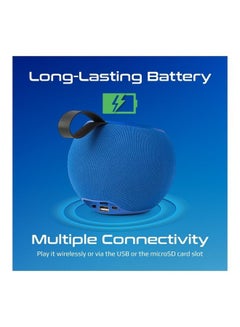 PROMATE Bluetooth Speaker Premium 5W True Wireless Portable With 360 Degree Hd Sound Led Light Long Playtime Usb Port And Tf Card Slot For Iphone 14 Ipad Air Ipod Galaxy S22 Blue  - Image 5