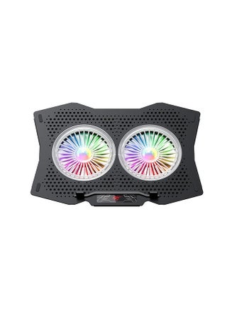 HAVIT F2072-BK GAMING Super  COOLING PAD -Notebook Cooler for Desktop and Laptop Use, Laptop Fan Stand 8 Adjustable Heights - v1678968255/N53392346A_1