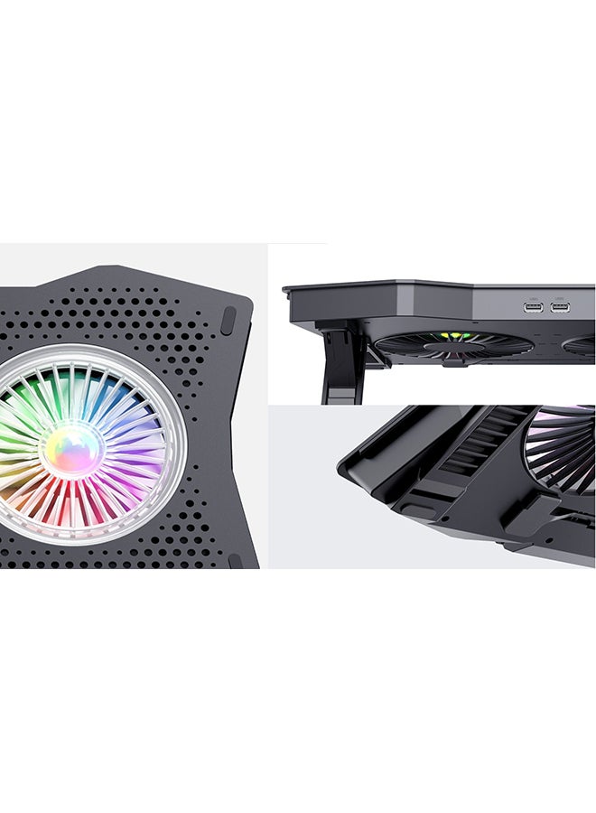 havit HAVIT F2072-BK GAMING Super  COOLING PAD -Notebook Cooler for Desktop and Laptop Use, Laptop Fan Stand 8 Adjustable Heights  - Image 3