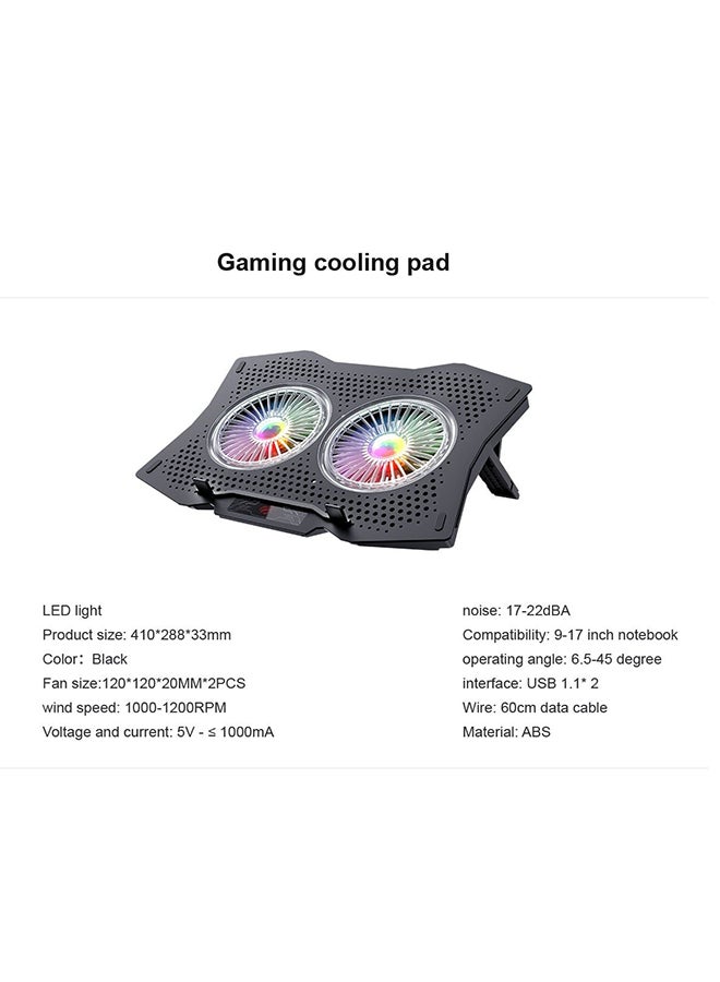 havit HAVIT F2072-BK GAMING Super  COOLING PAD -Notebook Cooler for Desktop and Laptop Use, Laptop Fan Stand 8 Adjustable Heights  - Image 4