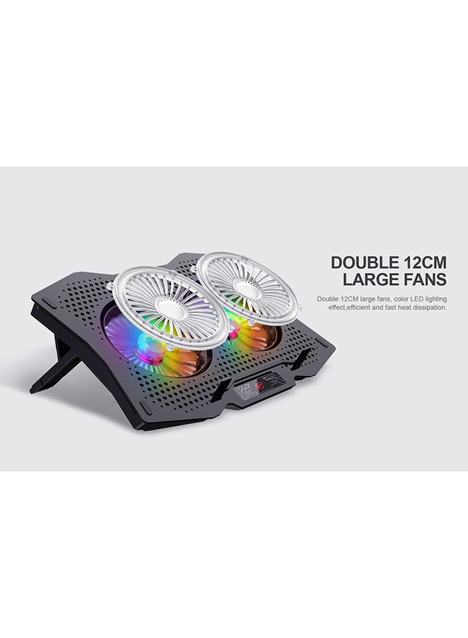 havit HAVIT F2072-BK GAMING Super  COOLING PAD -Notebook Cooler for Desktop and Laptop Use, Laptop Fan Stand 8 Adjustable Heights  - Image 5